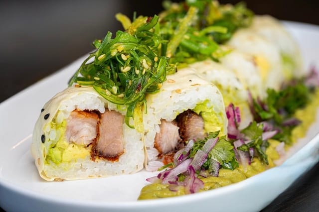 Asian Pork Belly Acevichado Roll